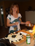 Janice making an appetizer wreath